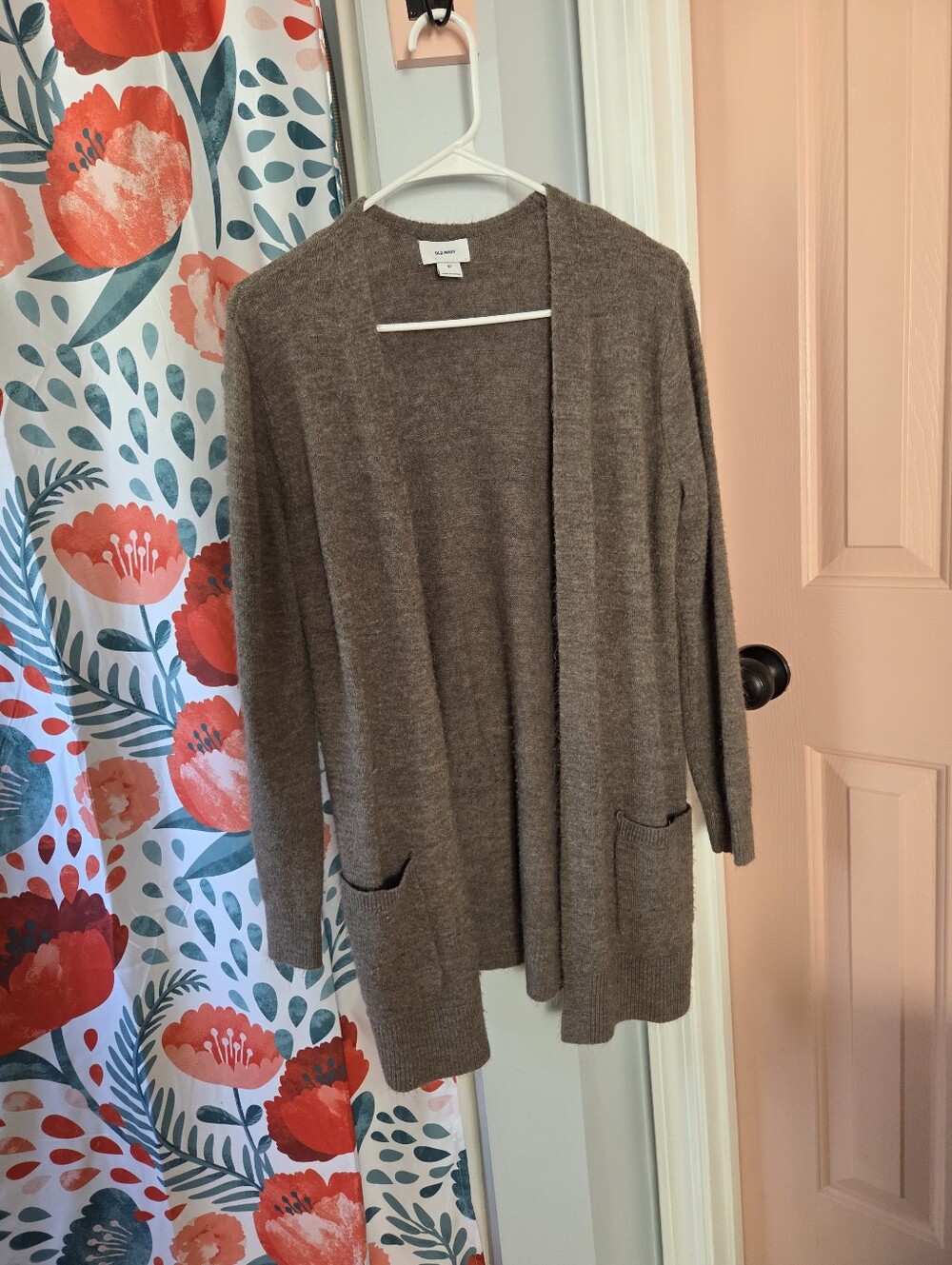 Old Navy Taupe Open-Front Pocket Cardigan
